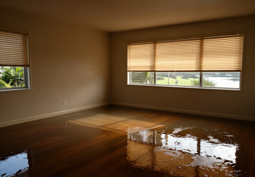 Water-damaged commercial kitchen in Petersham before cleanup